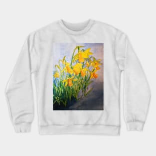 Daffodils watercolour painting Crewneck Sweatshirt